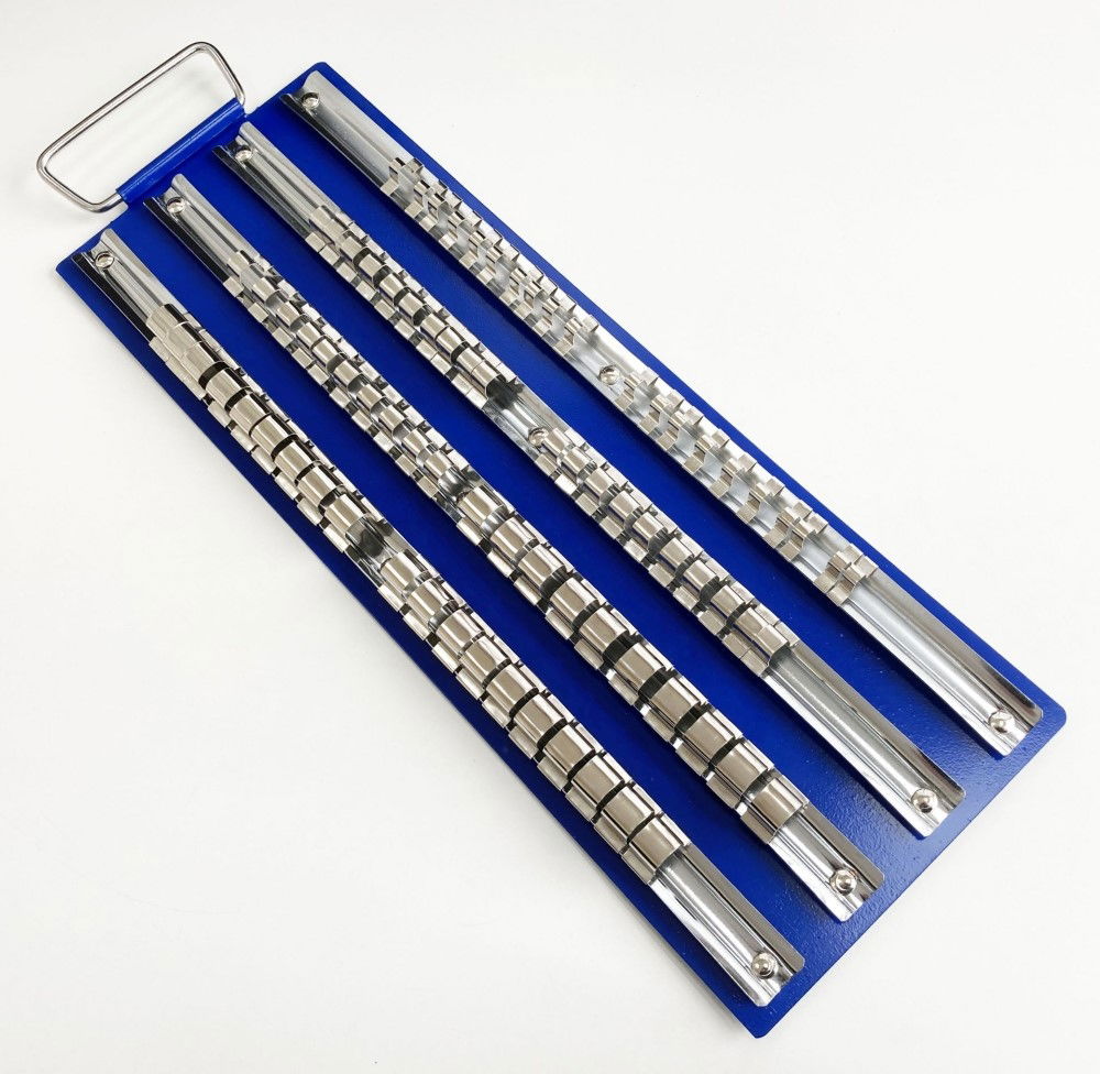 SOCKET TRAY 80 CLIP METAL WITH FIXED RAILS 1/4" 3/8" 1/2" - TOOLZONE KDPSS001