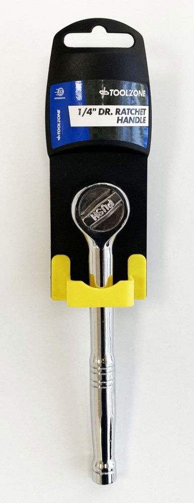 RATCHET HANDLE 1/4" DRIVE POLISHED CHROME QUICK RELEASE - TOOLZONE KDPSS239