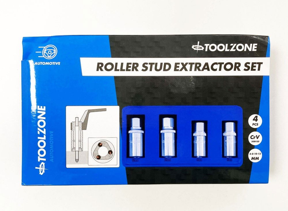 STUD EXTRACTOR SET 4 PIECES 1/2" DRIVE 6mm-12mm - TOOLZONE KDPSS292