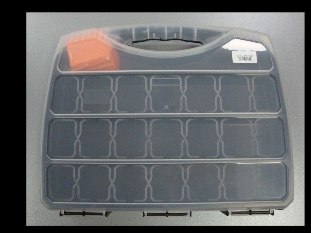 ORGANISER 380mm 22 SECTION WITH INTERCHANGEABLE DIVIDERS AND CLEAR LID - TOOLZONE KDPTB091