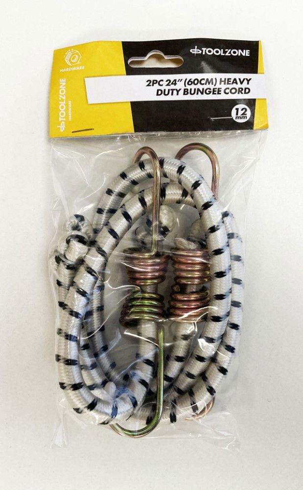 BUNGEES 2PC 24" 12mm WITH HOOKS - TOOLZONE KDPTD001