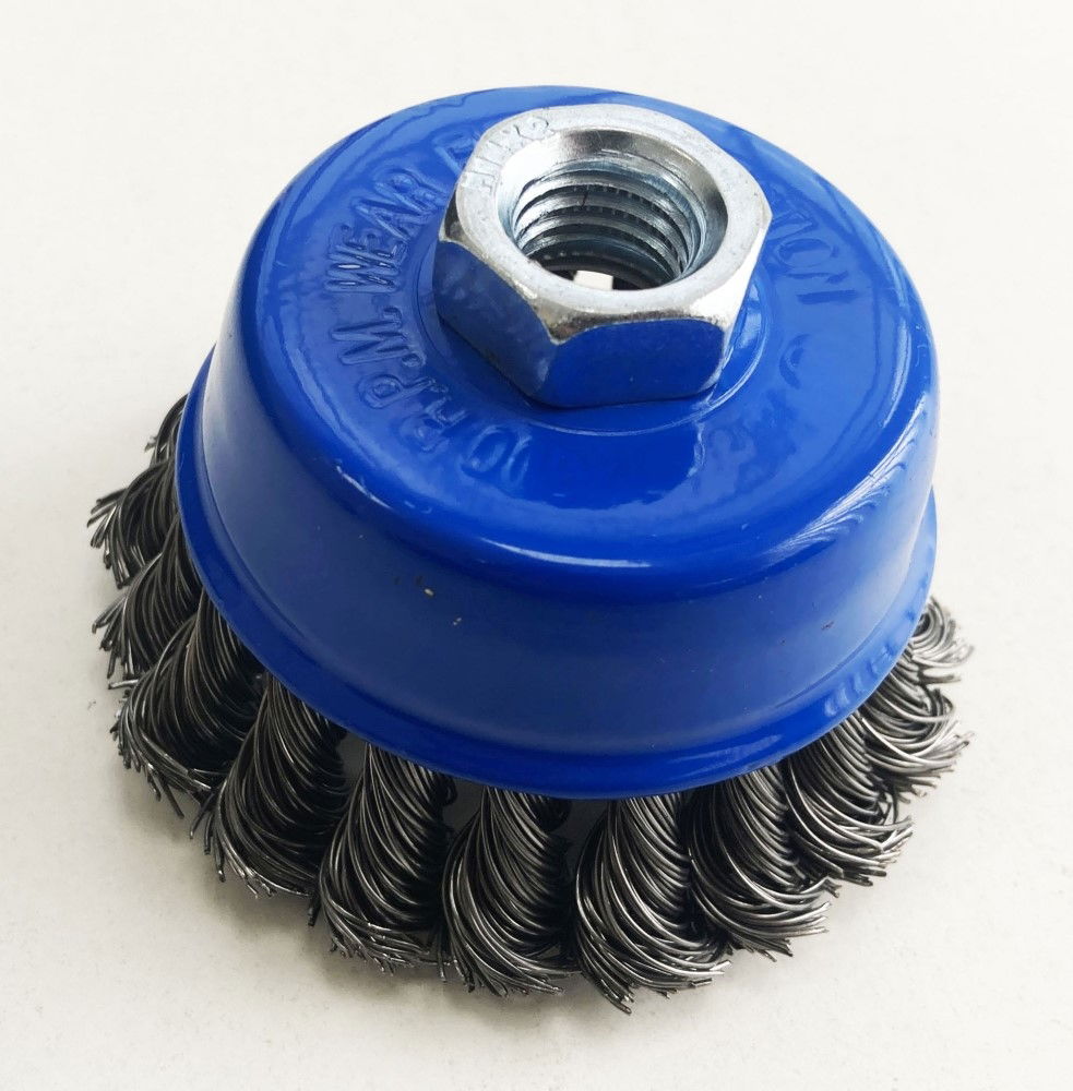 TWIST KNOT WIRE CUP BRUSH 3" M14 THREAD - TOOLZONE KDPWB001