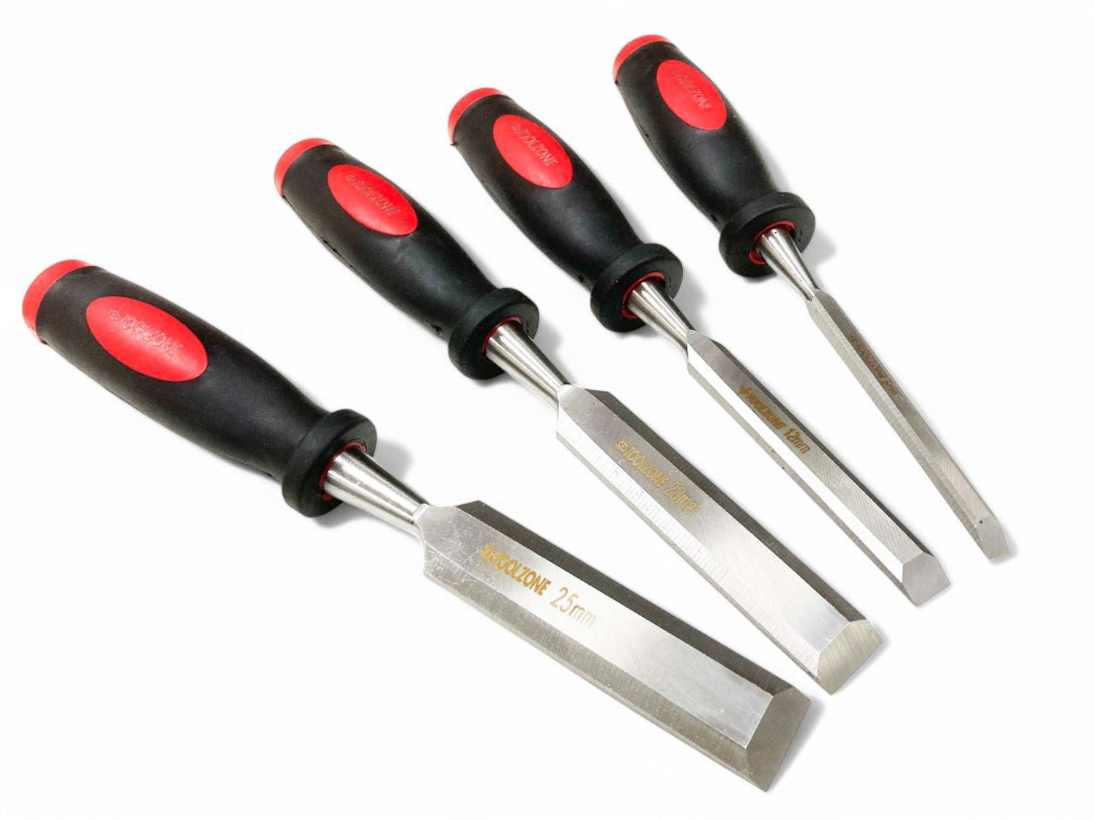CHISEL SET SOFT GRIP HANDLE 4PC 1/4", 1/2", 3/4", 1" - TOOLZONE KDPWW041