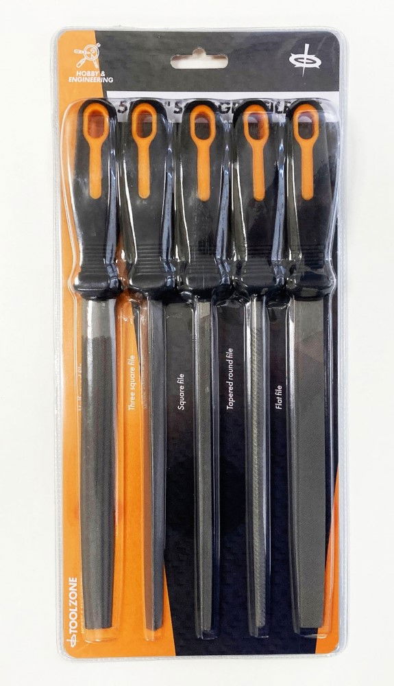 FILE SET 5PC 8" T12 STEEL SOFT GRIP HANDLES - TOOLZONE KDPWW163