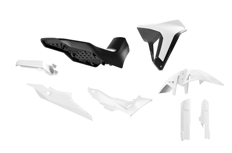 PLASTIC KIT WITH SEAT TRANSALP 750 R-TECH WHITE BLACK R-KITALP-BN0-024