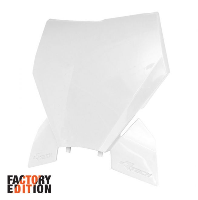 FACTORY FRONT NUMBER PLATE 2023 SX/SX-F KTM WHITE, RTECH R-TBKTMBN0093