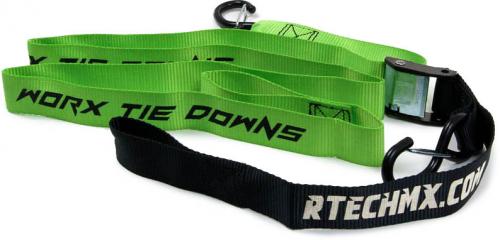 RTECH TIE DOWNS W/SAFETY LOCK - GREEN