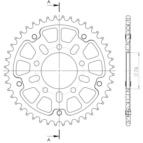 SUPERSPROX SUPERSPROX REAR STEALTH 43T, GOLD, 530 MARCHESINI/