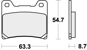 SBS 555DCC BRAKE PADS ORGANIC RACING