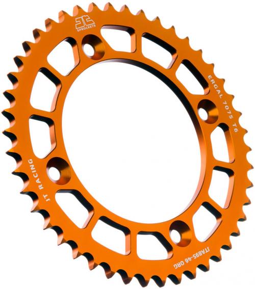 JT SPROCKETS REAR RACELITE ALU 46T ORANGE, 428