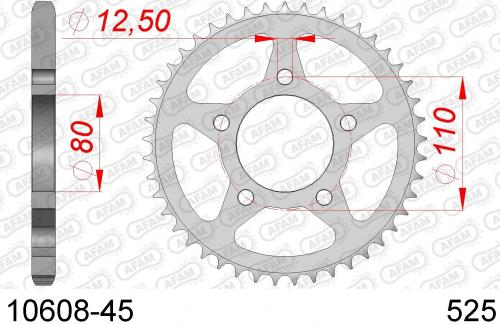 AFAM REAR STEEL 45T, 525 AF21060845
