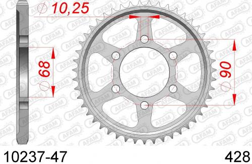 AFAM REAR STEEL 47T, 428 AF21023747