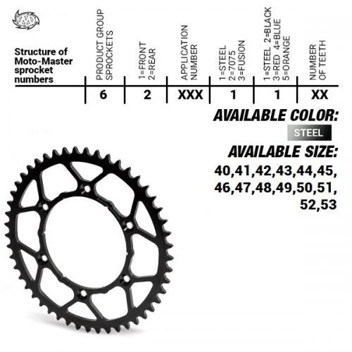 MOTO MASTER REAR STEEL ULTRALIGHT 43T, 520 37620011143