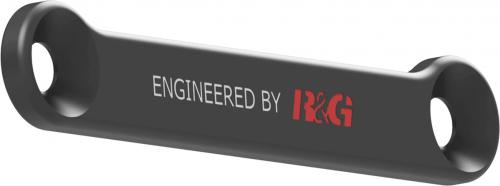 R&G REAR FOOTREST PLATE LEFT SIDE, BLACK-GREEN