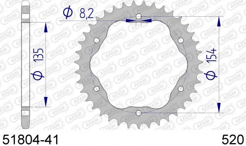AFAM REAR ALU 41T, 520 AF55180441