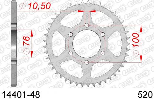 AFAM REAR STEEL 48T, 520 AF21440148