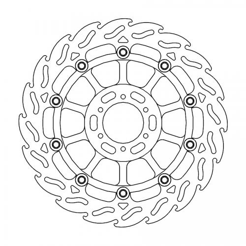 MOTO MASTER 113249, FLAME FLOATING ALU OFFSET DISC 296
