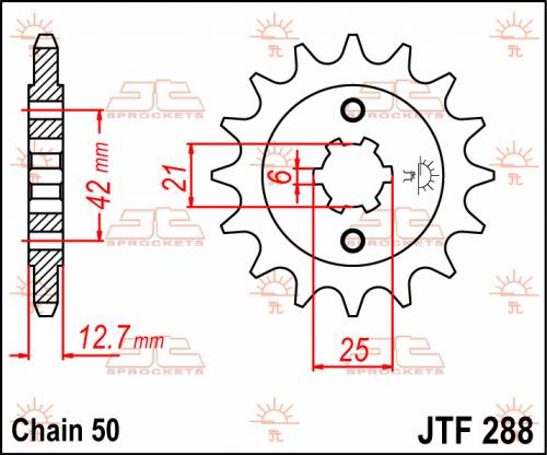 JT SPROCKETS FRONT STEEL 16T, 530 JTF028816
