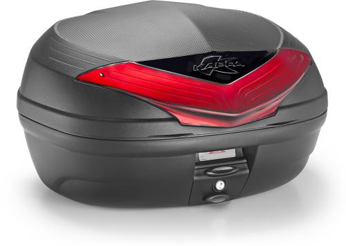 KAPPA K466N2-BLACK TOPCASE 46LT W. RED REFLECTOR