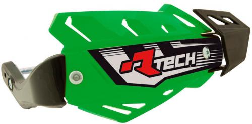 RTECH FLX ATV HANDGUARDS WITH MOUNT KIT GREEN