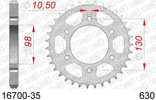 AFAM REAR STEEL 35T, 630 AF21670035