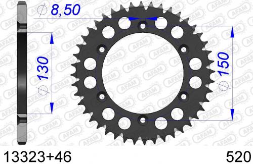 AFAM REAR ALU 46T, 520 AF51332346S