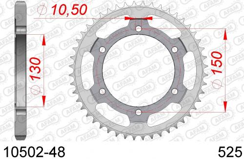 AFAM REAR STEEL 48T, 525 AF21050248