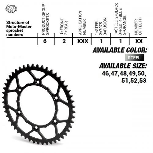 MOTO MASTER REAR STEEL ULTRALIGHT 51T, 428 37620041151