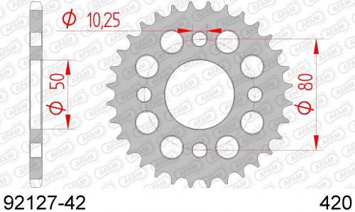 AFAM REAR STEEL 42T, 420 AF29212742
