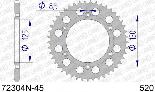 AFAM REAR ALU 45T, 520 AF572304N45