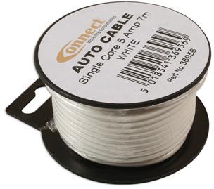 LASER TOOLS WHITE SINGLE CORE AUTO CABLE 9/0.30 7M
