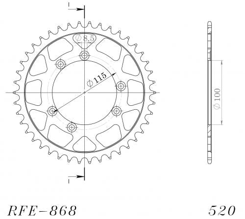 SUPERSPROX SUPERSPROX REAR STEEL 43T, BLACK, 520 SU486843B