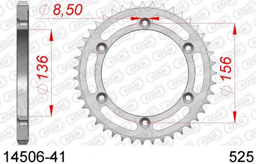 AFAM REAR STEEL 41T, 525 AF21450641