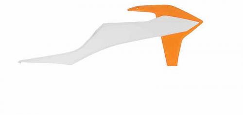RTECH RADIATOR SCOOPS KTM WHITE-K ORANGE (OE)