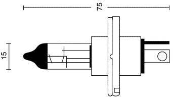 ELECTRICAL 12V 60/55W H4 P45T HALOGEN BULB (R12) PHB12