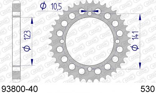 AFAM REAR ALU 40T, 530 AF59380040
