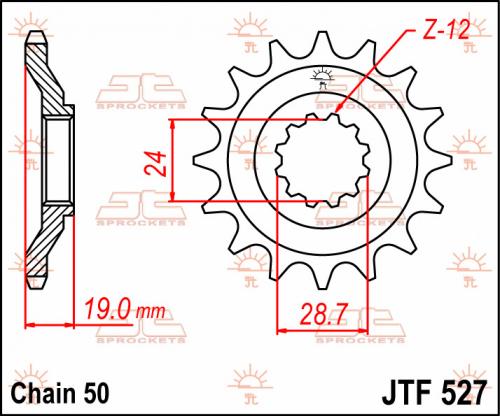 JT SPROCKETS 527-17 FRONT SPROCKET