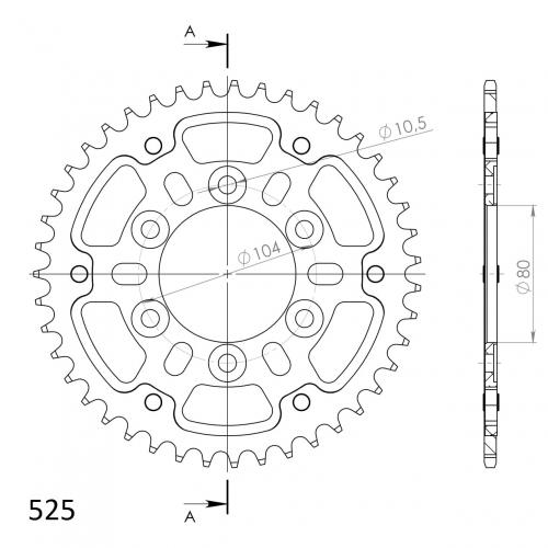 SUPERSPROX SUPERSPROX REAR STEALTH 43T, BLACK, 525 SU6148943B