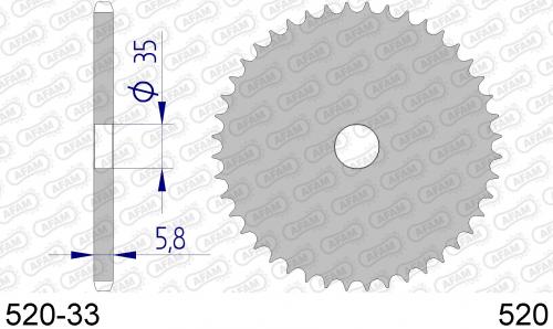 AFAM REAR ALU, BLANK, 520 AF352033