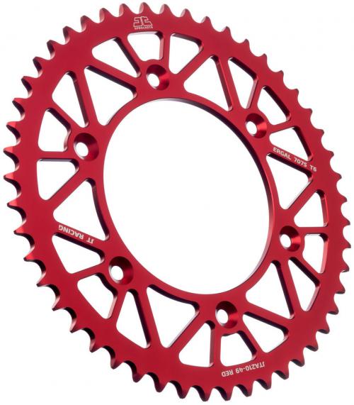 JT SPROCKETS REAR RACELITE ALU 49T RED, 520