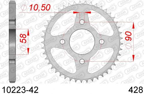 AFAM REAR STEEL 42T, 428 AF21022342
