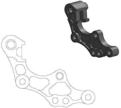 MOTO MASTER 211120, CALIPER ADAPTER BRACKET
