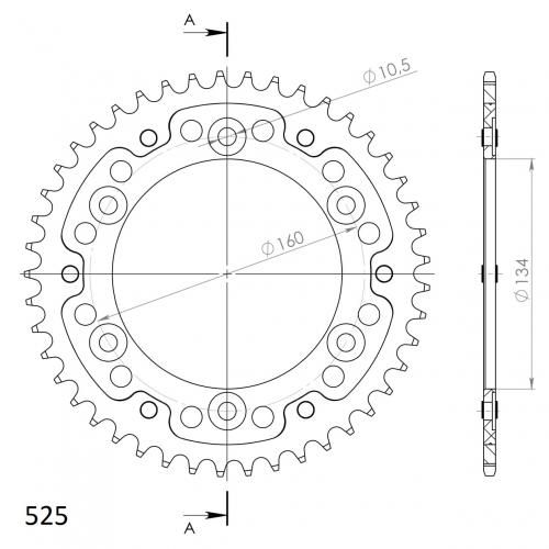 SUPERSPROX SUPERSPROX REAR STEALTH 44T, GOLD, 525 SU6130744G