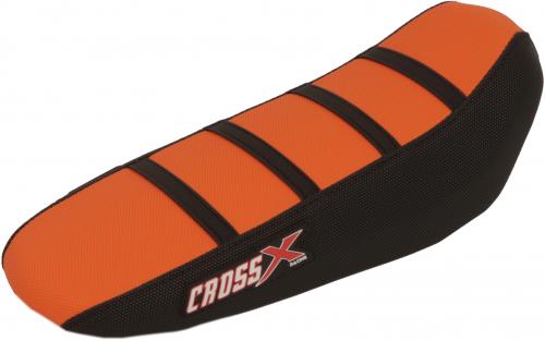 CROSS X SEAT COVER, ORANGE-BLACK-BLACK(STRIPES) M13013OBB