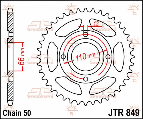 JT SPROCKETS REAR STEEL 38T, 530 JTR084938