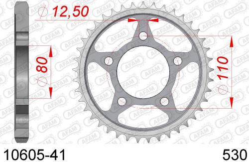 AFAM REAR STEEL 41T, 530 AF21060541