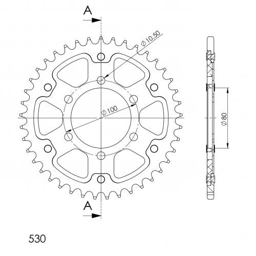 SUPERSPROX SUPERSPROX REAR STEALTH 40T, GOLD, 530 SU6709640G