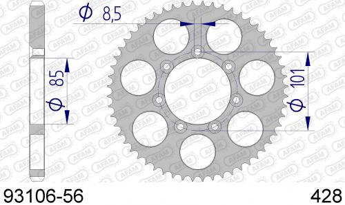 AFAM REAR ALU 56T, 428 AF59310656
