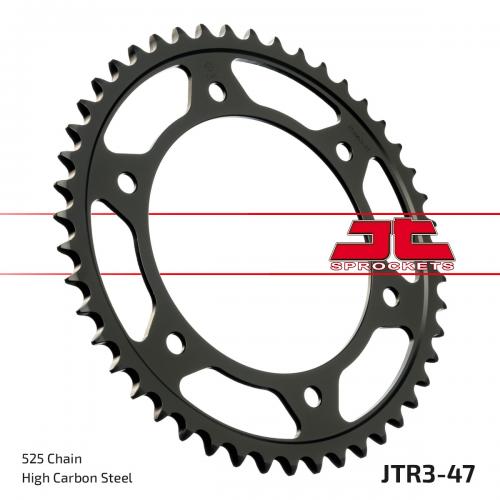 JT SPROCKETS REAR STEEL 47T, 525 10.5MM BOLTS