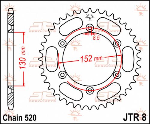JT SPROCKETS 8-48 REAR SPROCKET
